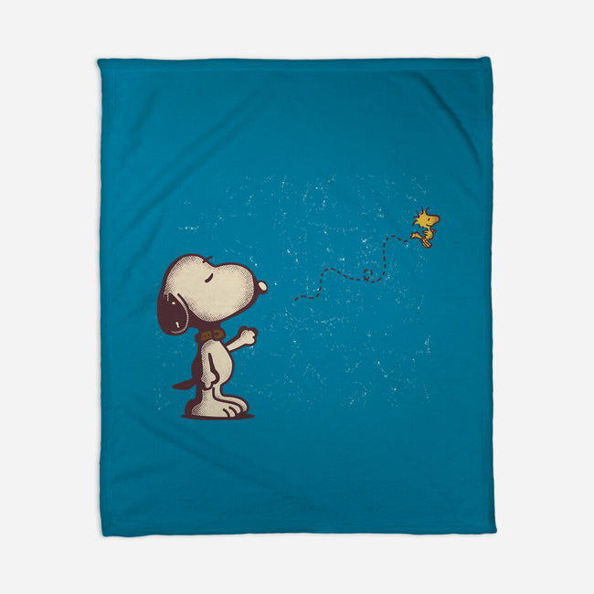 Dog And Bird-None-Fleece-Blanket-turborat14