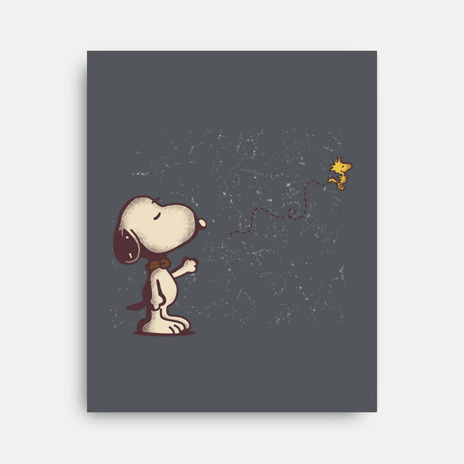Dog And Bird-None-Stretched-Canvas-turborat14