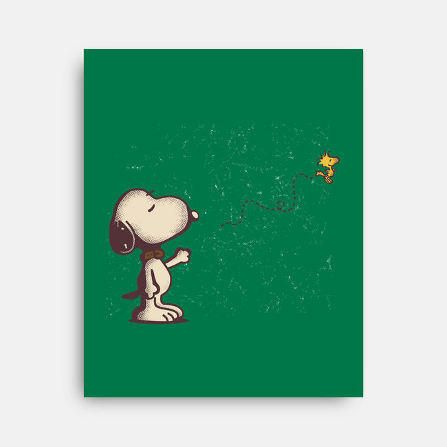 Dog And Bird-None-Stretched-Canvas-turborat14