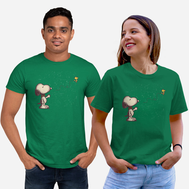 Dog And Bird-Unisex-Basic-Tee-turborat14