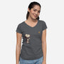 Dog And Bird-Womens-V-Neck-Tee-turborat14