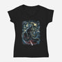 Starry Dark Lord-Womens-V-Neck-Tee-zascanauta