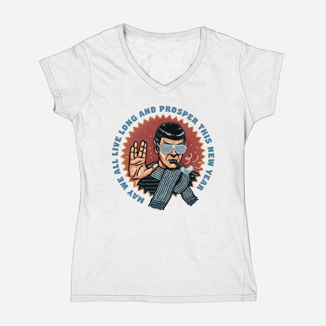 Prosperous New Year-Womens-V-Neck-Tee-glitchygorilla