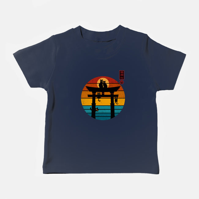 Retro Cat Shrine-Baby-Basic-Tee-erion_designs