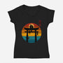 Retro Cat Shrine-Womens-V-Neck-Tee-erion_designs