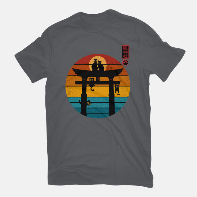 Retro Cat Shrine-Mens-Heavyweight-Tee-erion_designs