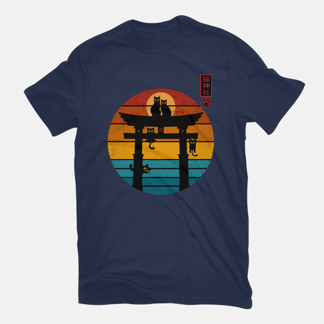 Retro Cat Shrine-Unisex-Basic-Tee-erion_designs