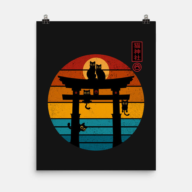 Retro Cat Shrine-None-Matte-Poster-erion_designs
