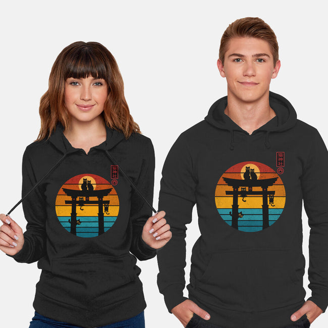 Retro Cat Shrine-Unisex-Pullover-Sweatshirt-erion_designs