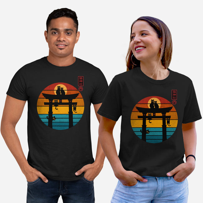 Retro Cat Shrine-Unisex-Basic-Tee-erion_designs