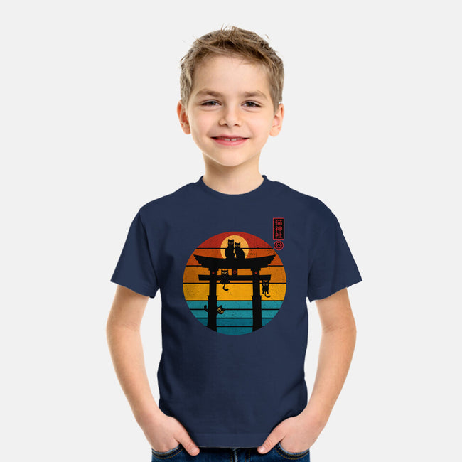 Retro Cat Shrine-Youth-Basic-Tee-erion_designs
