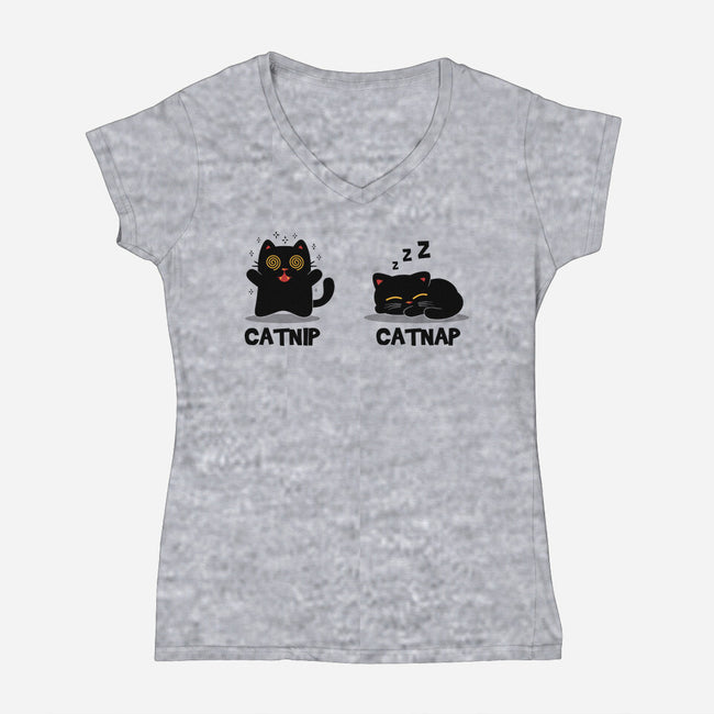 Catnip Catnap-Womens-V-Neck-Tee-erion_designs