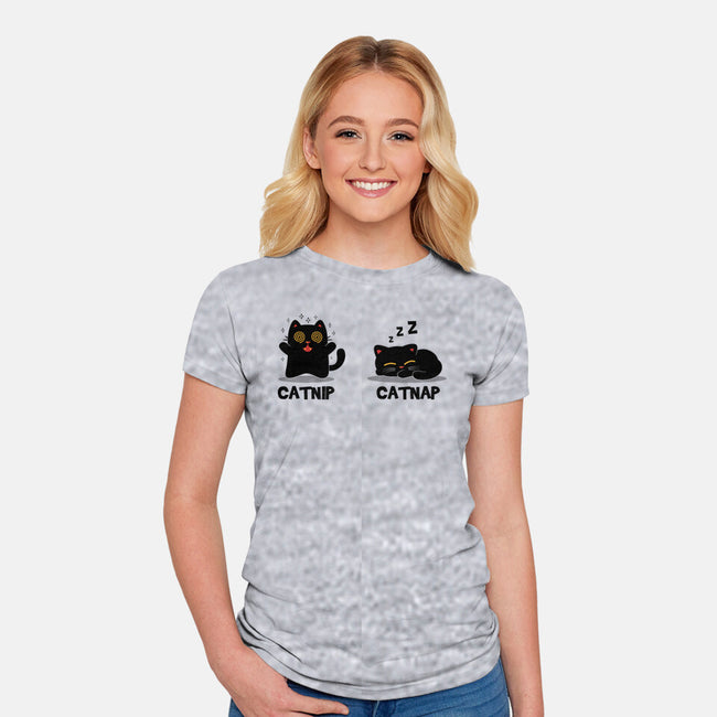 Catnip Catnap-Womens-Fitted-Tee-erion_designs