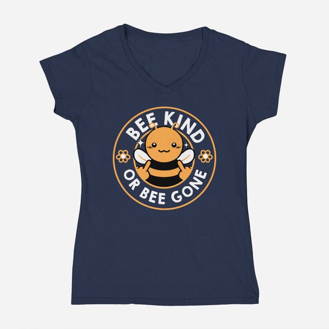 Bee Kind Or Bee Gone-Womens-V-Neck-Tee-tobefonseca