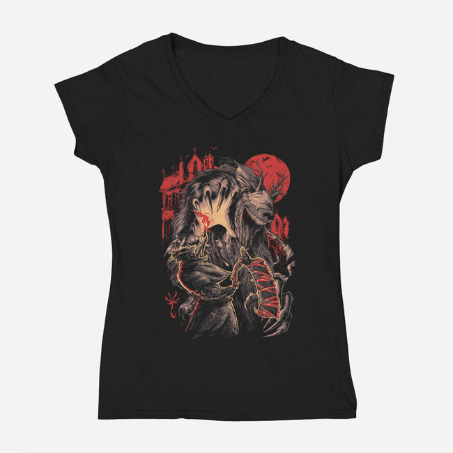 Fear The Old-Womens-V-Neck-Tee-eduely