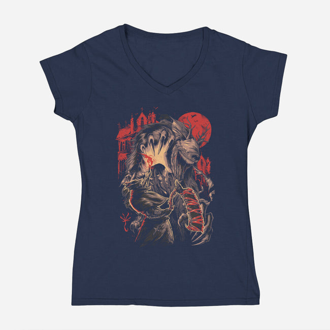 Fear The Old-Womens-V-Neck-Tee-eduely