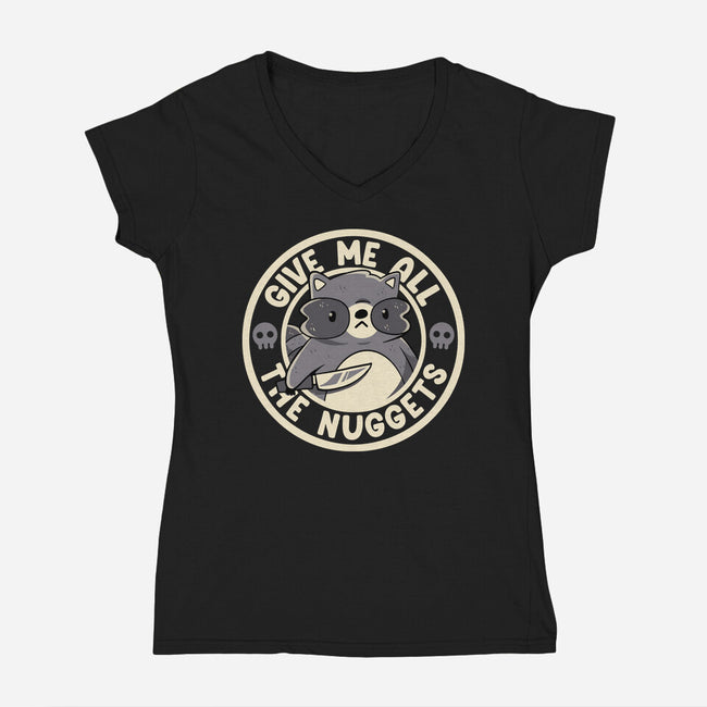Give Me All The Nuggets-Womens-V-Neck-Tee-tobefonseca