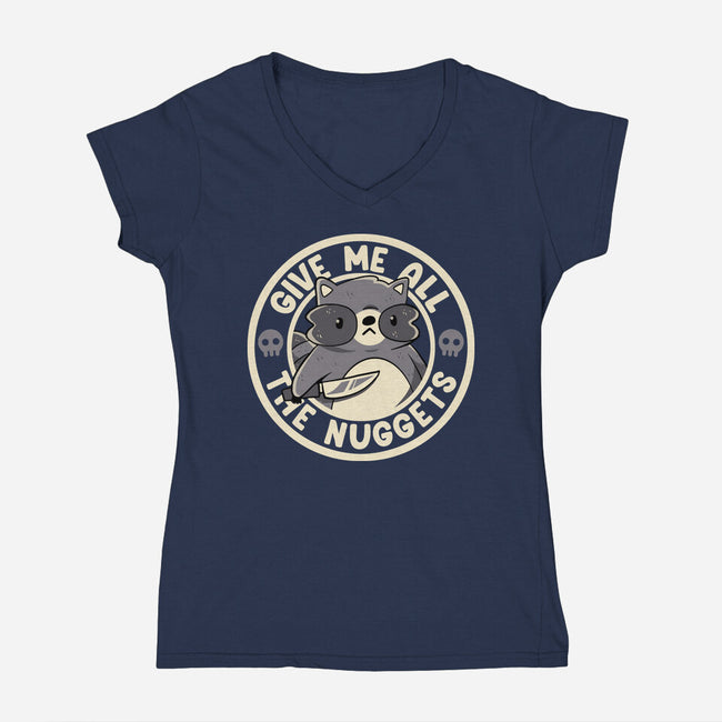 Give Me All The Nuggets-Womens-V-Neck-Tee-tobefonseca