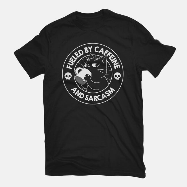 Fueled By Caffeine And Sarcasm-Womens-Fitted-Tee-tobefonseca