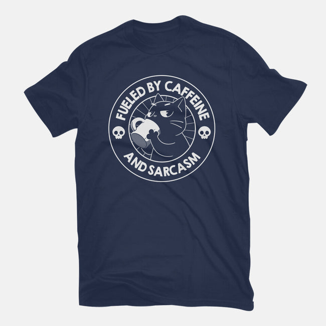Fueled By Caffeine And Sarcasm-Womens-Fitted-Tee-tobefonseca