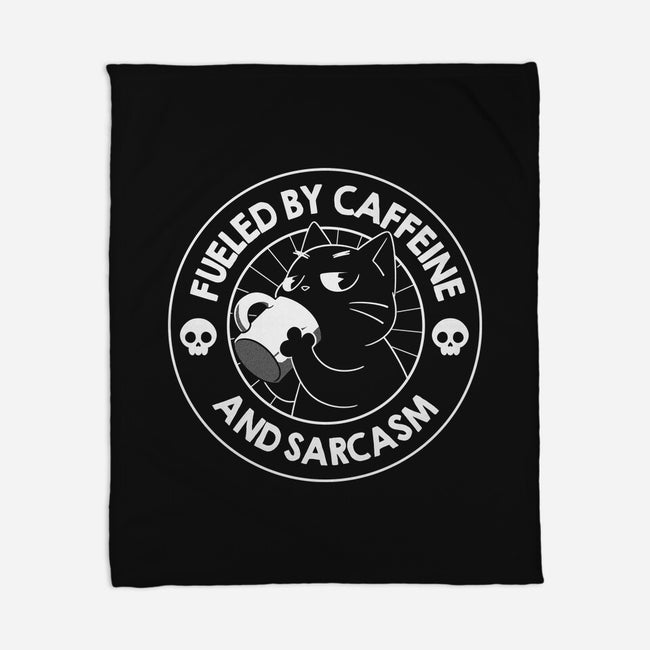 Fueled By Caffeine And Sarcasm-None-Fleece-Blanket-tobefonseca