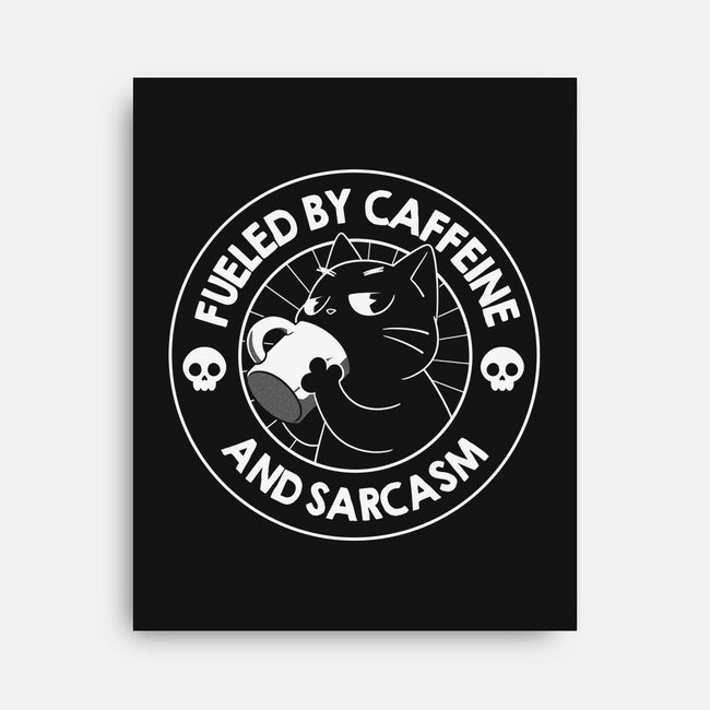 Fueled By Caffeine And Sarcasm-None-Stretched-Canvas-tobefonseca