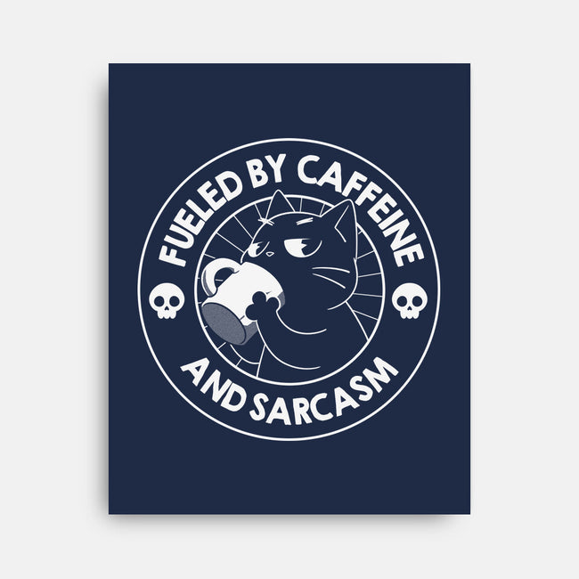 Fueled By Caffeine And Sarcasm-None-Stretched-Canvas-tobefonseca
