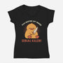 Funny Duck Serial Killer-Womens-V-Neck-Tee-tobefonseca