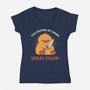 Funny Duck Serial Killer-Womens-V-Neck-Tee-tobefonseca