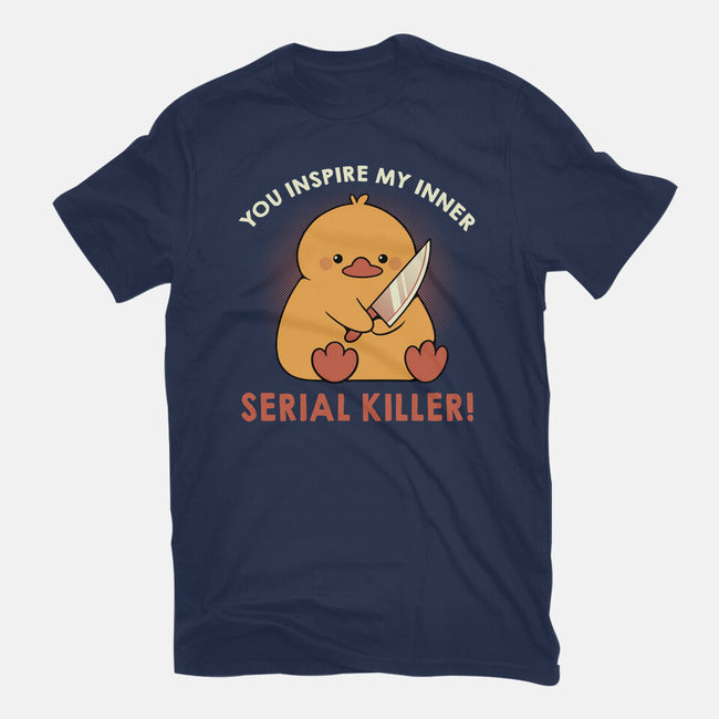 Funny Duck Serial Killer-Womens-Fitted-Tee-tobefonseca
