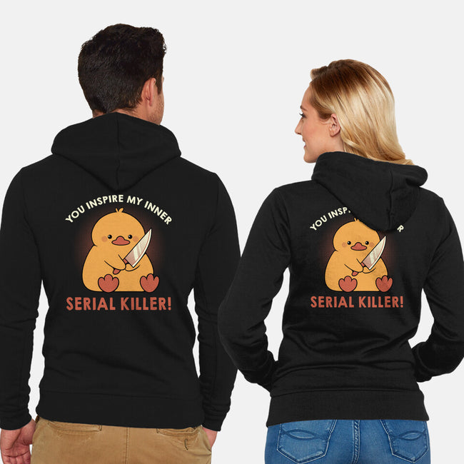 Funny Duck Serial Killer-Unisex-Zip-Up-Sweatshirt-tobefonseca