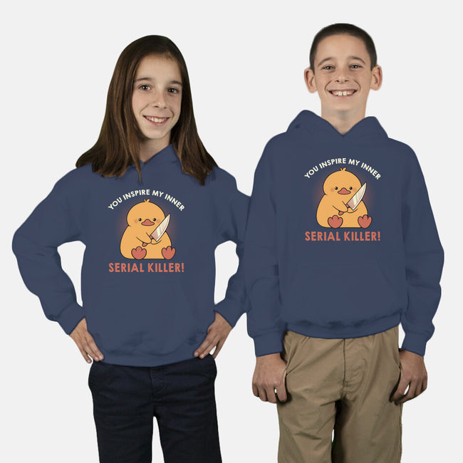 Funny Duck Serial Killer-Youth-Pullover-Sweatshirt-tobefonseca