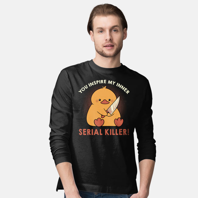Funny Duck Serial Killer-Mens-Long Sleeved-Tee-tobefonseca