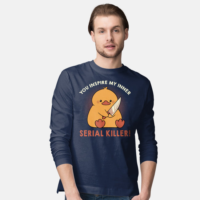 Funny Duck Serial Killer-Mens-Long Sleeved-Tee-tobefonseca