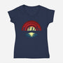 The Fellowship Of The Tunes-Womens-V-Neck-Tee-zascanauta
