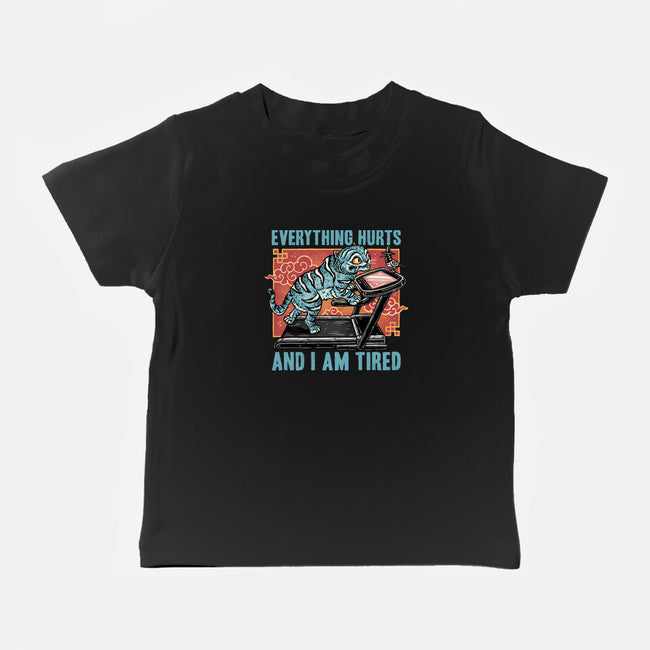 Tired Blue Tiger-Baby-Basic-Tee-glitchygorilla