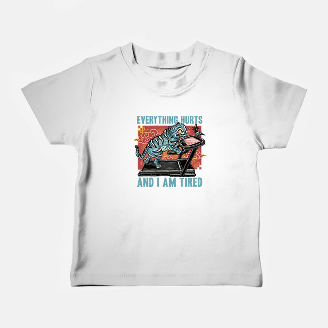Tired Blue Tiger-Baby-Basic-Tee-glitchygorilla