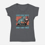 Tired Blue Tiger-Womens-V-Neck-Tee-glitchygorilla