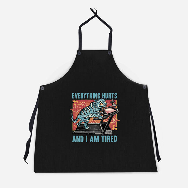 Tired Blue Tiger-Unisex-Kitchen-Apron-glitchygorilla