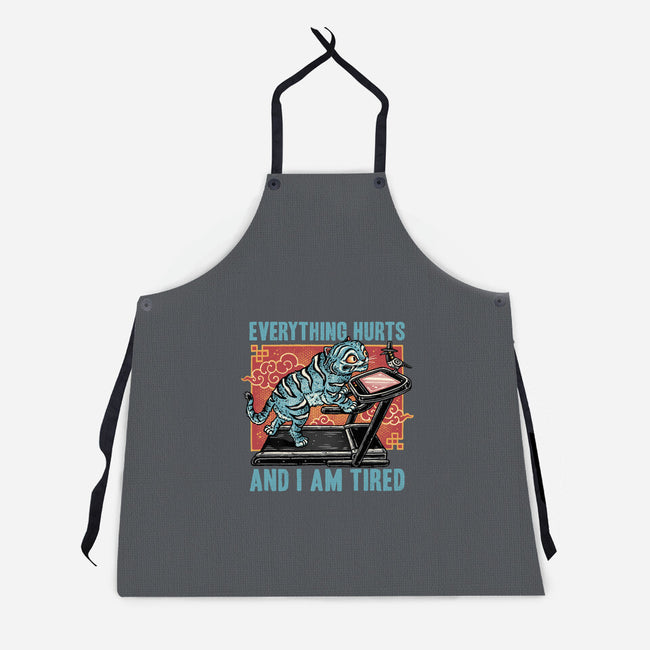 Tired Blue Tiger-Unisex-Kitchen-Apron-glitchygorilla
