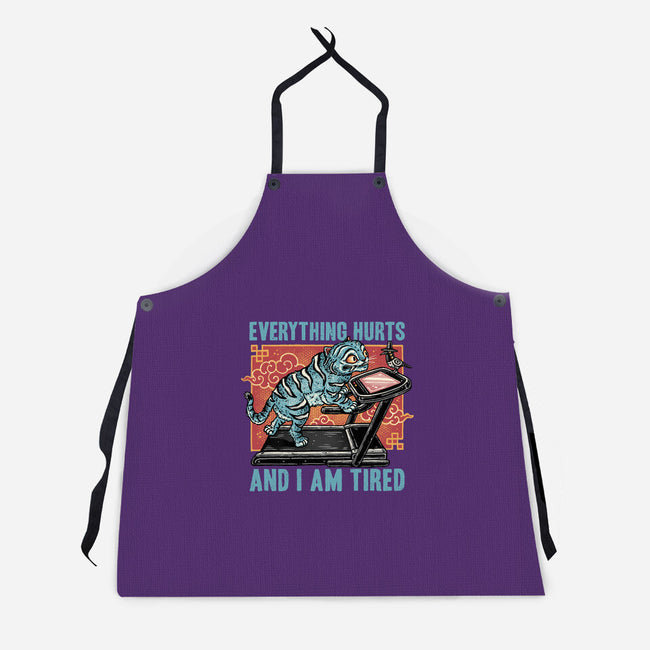Tired Blue Tiger-Unisex-Kitchen-Apron-glitchygorilla