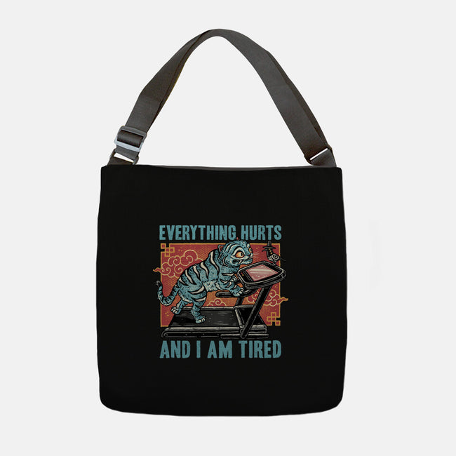 Tired Blue Tiger-None-Adjustable Tote-Bag-glitchygorilla
