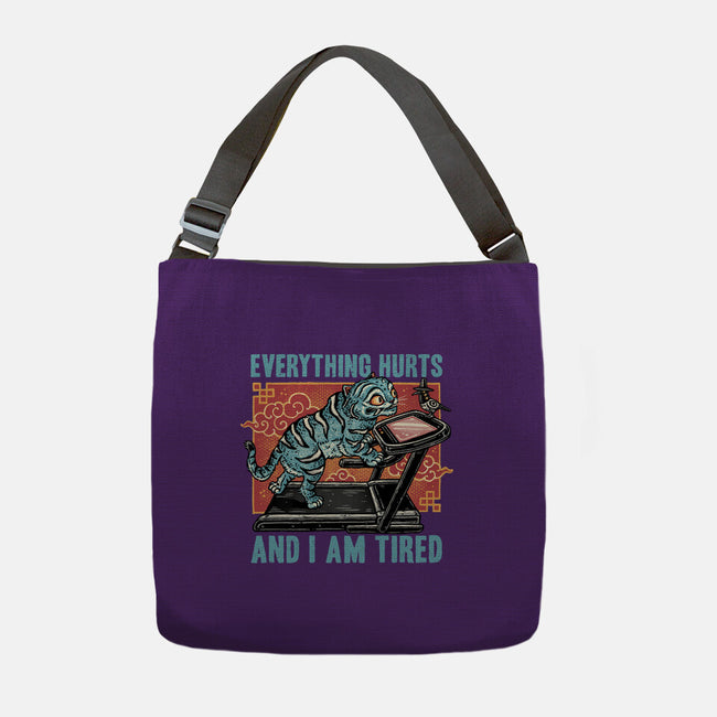 Tired Blue Tiger-None-Adjustable Tote-Bag-glitchygorilla