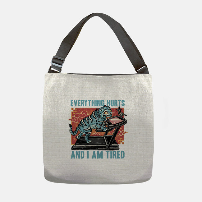 Tired Blue Tiger-None-Adjustable Tote-Bag-glitchygorilla