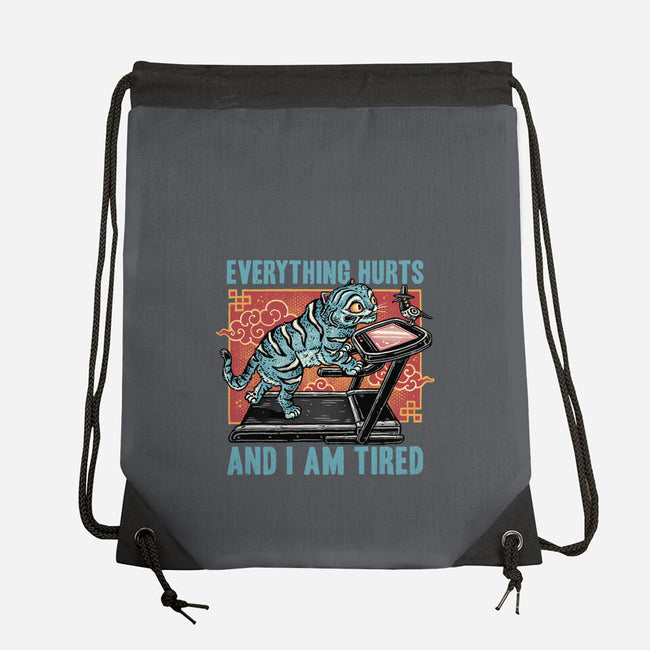 Tired Blue Tiger-None-Drawstring-Bag-glitchygorilla