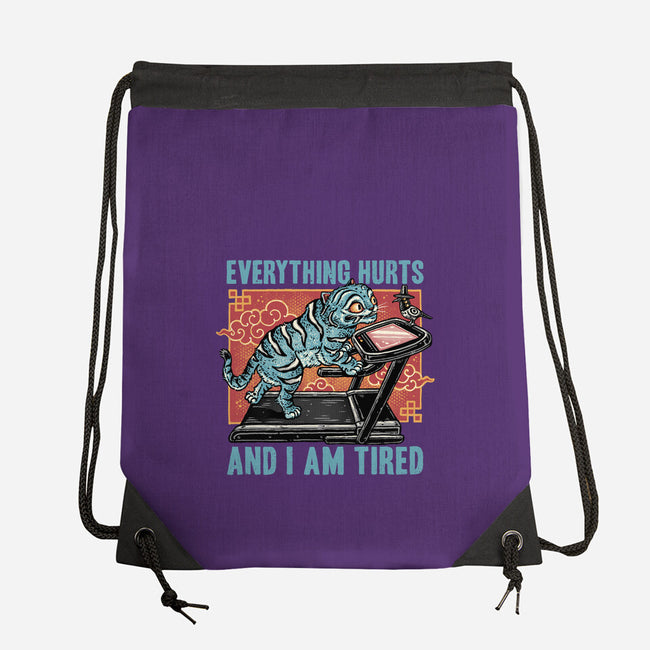 Tired Blue Tiger-None-Drawstring-Bag-glitchygorilla