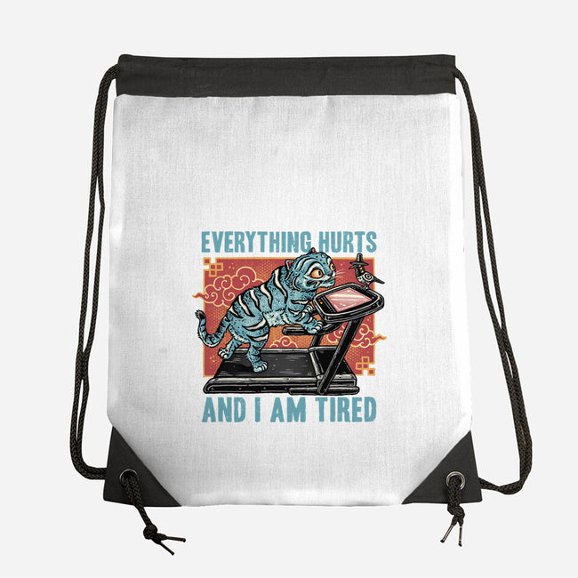Tired Blue Tiger-None-Drawstring-Bag-glitchygorilla