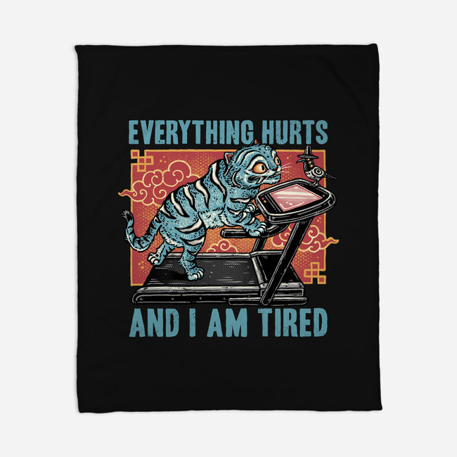 Tired Blue Tiger-None-Fleece-Blanket-glitchygorilla