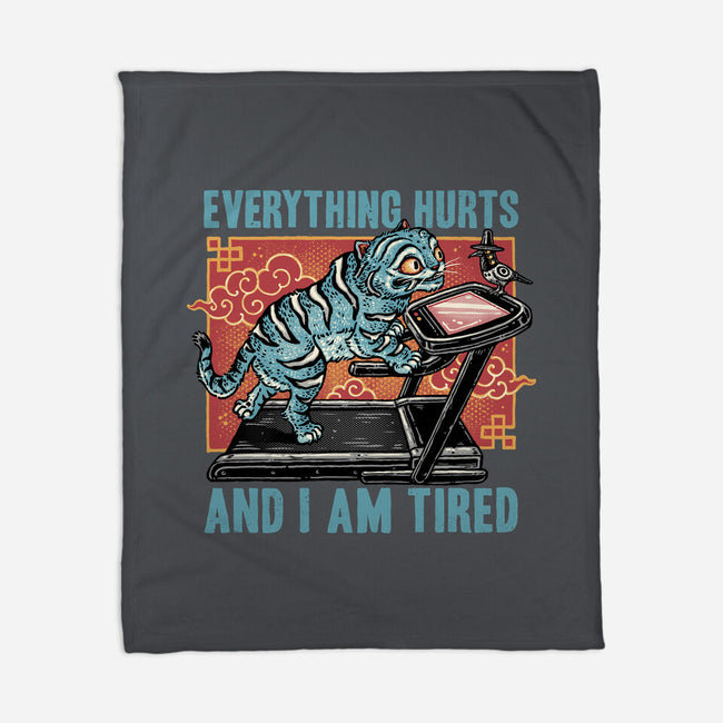 Tired Blue Tiger-None-Fleece-Blanket-glitchygorilla