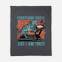 Tired Blue Tiger-None-Fleece-Blanket-glitchygorilla
